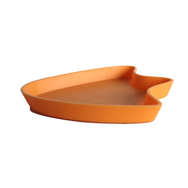 Abu I Pet Reptile Feeder Food Water Dish Orange plastic footprint shaped bowl