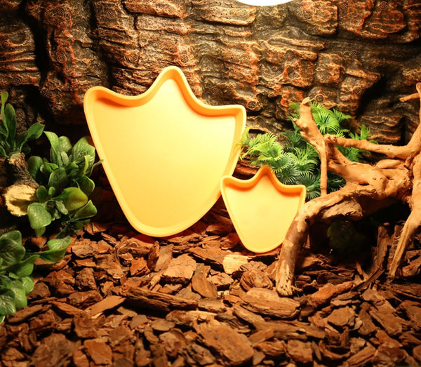 Abu I Pet Reptile Feeder Food Water Dish Orange plastic footprint shaped bowl