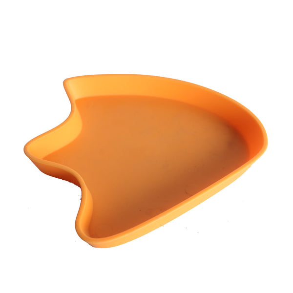 Abu I Pet Reptile Feeder Food Water Dish Orange plastic footprint shaped bowl