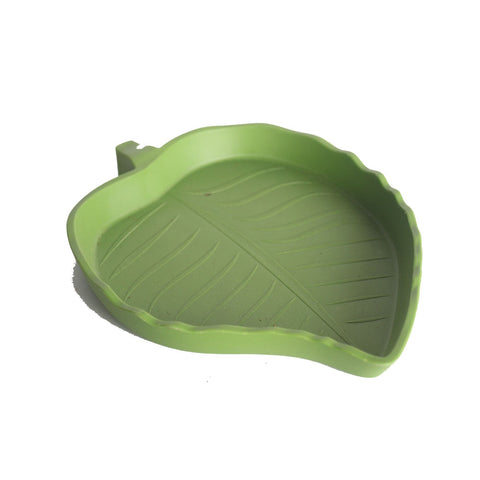 Abu I Pet Reptile Feeder Small Green Leaf shaped Dish food water bowl