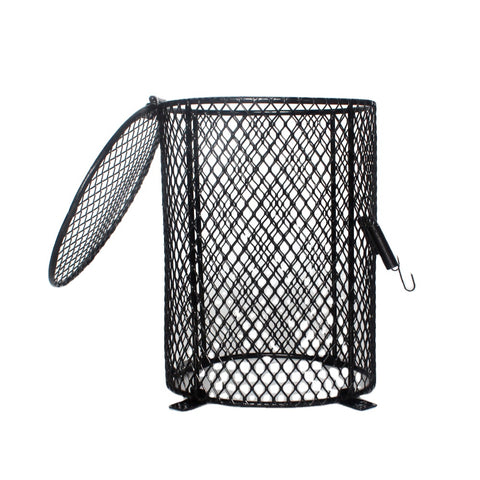 Abu I Pet Reptile Anti-Scald Lamp Mesh Cover Round for Heat Lamp Holder Black