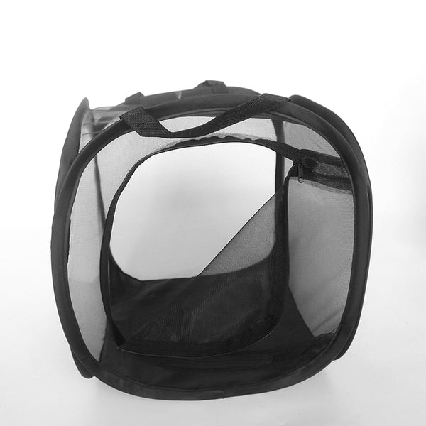 Abu I Pet Collapsible Insect and Butterfly Habitat Mesh Cage Terrarium - Black