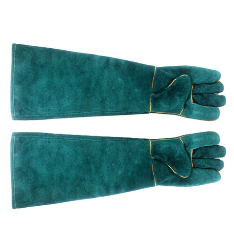Abu I Pet Anti-Scratch/Bite Protective Cowhide Reptile Handling Training Gloves